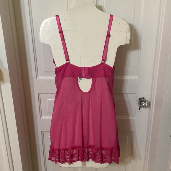 Oh la la Cheri Pink Valentina Vixen Lace Babydoll / Nightie / Teddy / Lingerie. - Picture 7 of 9